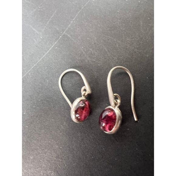 NEW Rubellite sterling silver dangle earrings 3.39 grams - Picture 2 of 11